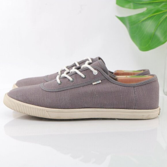 Toms Womens Camel Sneaker Size 10 Heritage Gray Canvas Low Top Comfy Lace-Up - Picture 7 of 12